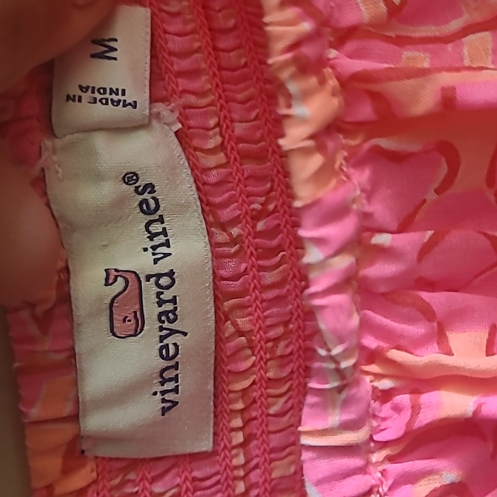 Vineyard Vines Neon Tortola Smocked Midi Dress Sz M - Picture 6 of 9